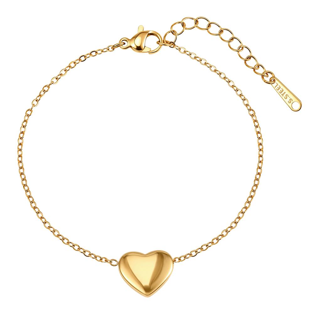 EFFIE QUEEN 18K Gold Plated Heart Necklace Stainless Steel Heart Pendant Choker Chain Texture Trendy Jewelry Waterproof STKN20