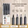 Set de Bolígrafos de Caligrafía de 4 Tamaños Para Escribir, Dibujar y Lettering a Mano, Marcadores Pincel con Tinta Negra Para Arte, Caligrafía, Bocetos