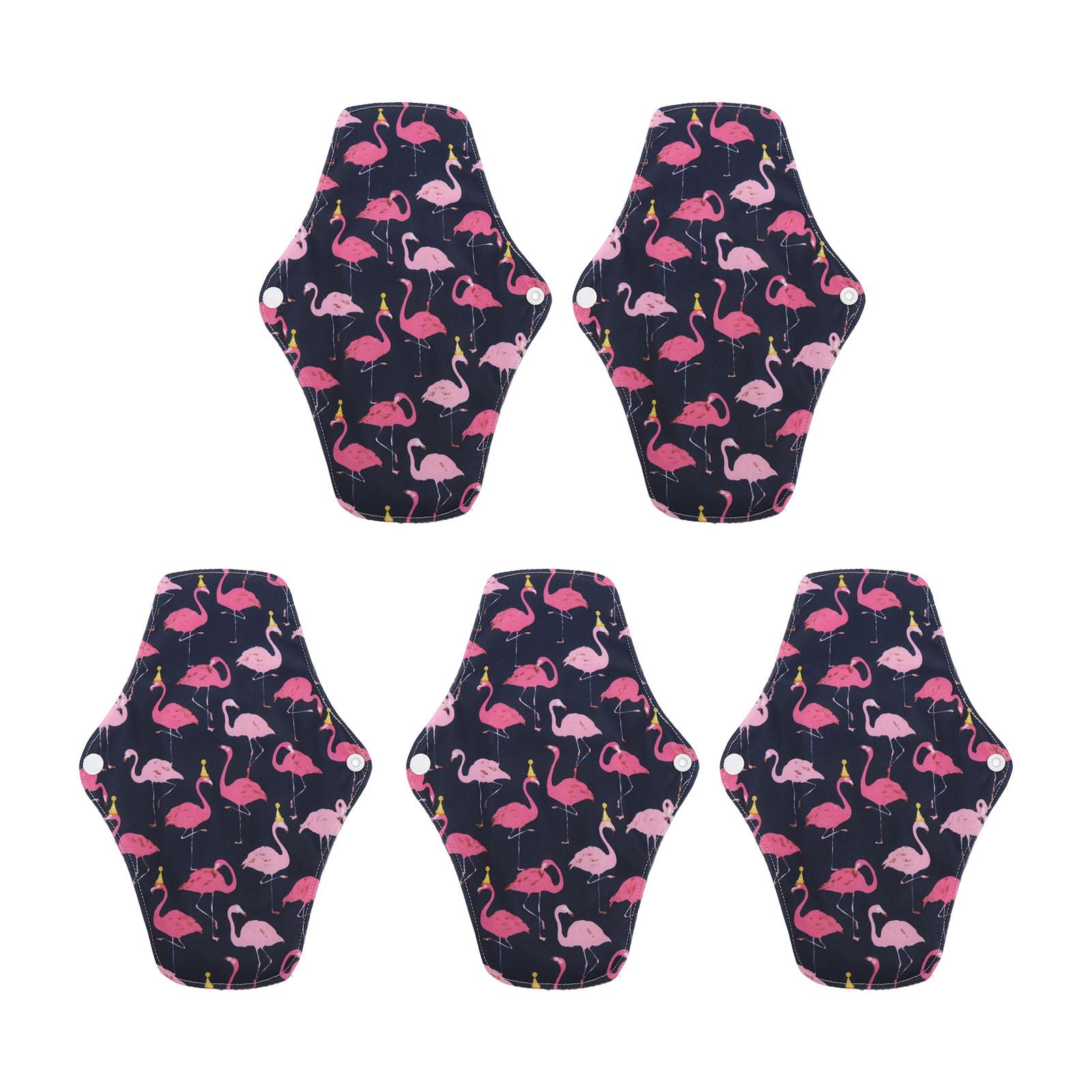 

5 шт. бамбуковые угольные менструальные прокладки супер впитывающие цветочные принтованные многоразовые гигиенические прокладки для