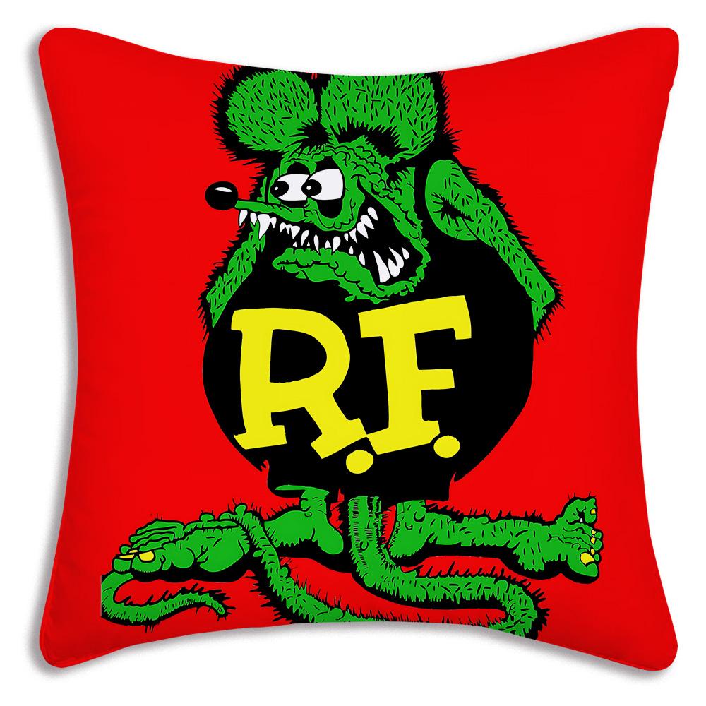 Funny R-Rat For F-Finks Pillow Covers Cartoon Sofa Decorative Home Double-sided Printing Short Plush Cute Cushion Cover