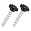 Set of 2 M10 X 70mm Star Knobs Plastic Hexagon Clamping Knob Screws