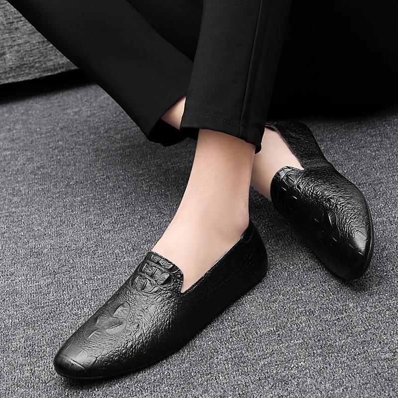 Men Shoes Moccasins Genuine Leather Casual Driving Slip On Shoes Fashion Men Loafers Outdoor Moccasins Italian Shoes for Men L5