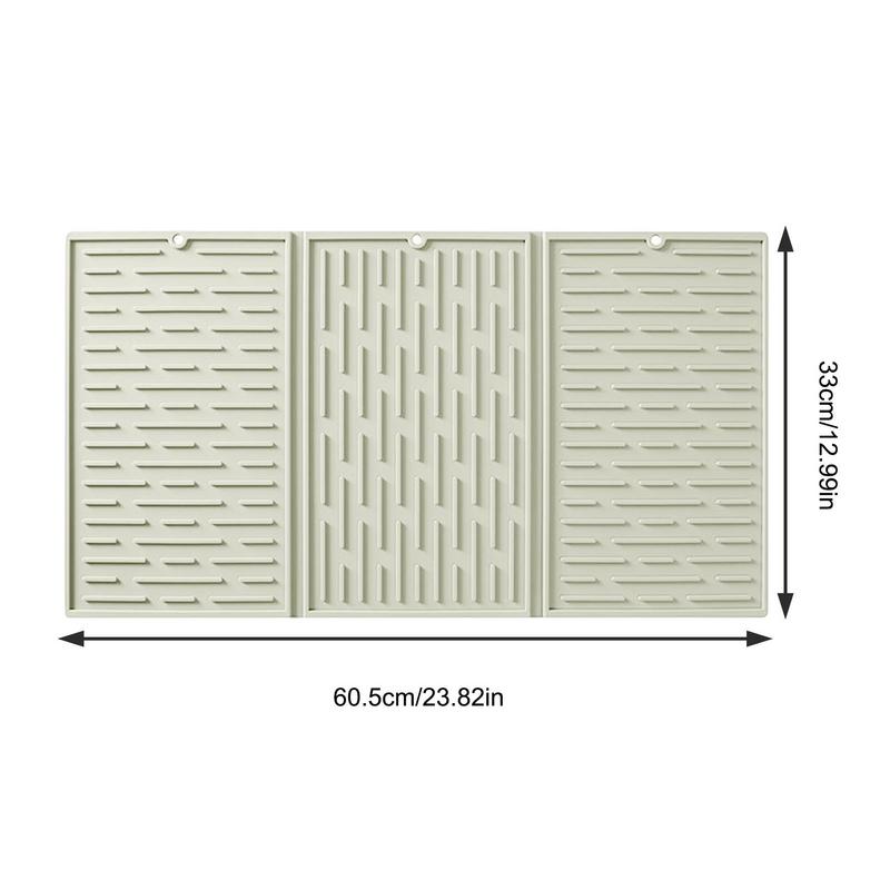 Dish Drying Pad Tri-Fold Thickened Drain Pad Insulation Pad Multi-functional Non-slip Heat Resistant Dish Drying Mats For