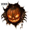 Seasonal Glass Door Stickers Halloween Break-in 3D Wall Decals, Spooky Breaking Through Walls Sticker, Illusion Reusable Props Effect Ghost