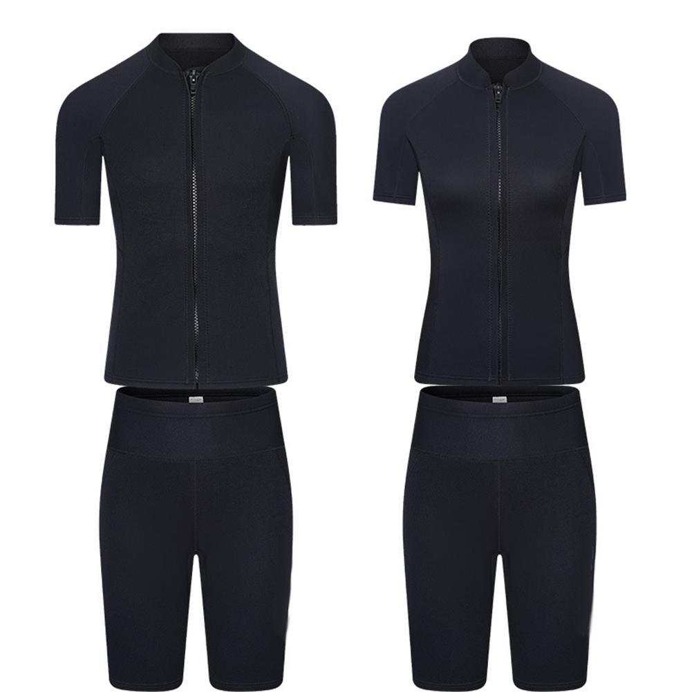 Split Shorty Wetsuit Top Jacket Short Sleeve Shirt 3 Layers Fabrics Front Zipper Wet Suit For Swimming Surfing Snorkeling Kayaking Scuba Diving