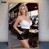 Retro Country Metal Sign Street View Women Portrait Waterproof Tin Art Xin