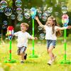 Spring Summer Party Bubbles Automatic Bubble Machine for Kids Blower with Lights And Music Adjustable Height 17-38 Stand Inches Vertical Tower