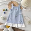Neues Sommer-Mädchen-Weste-Kleid mit Schleife Süßes ärmelloses Prinzessinnenkleid für Babys