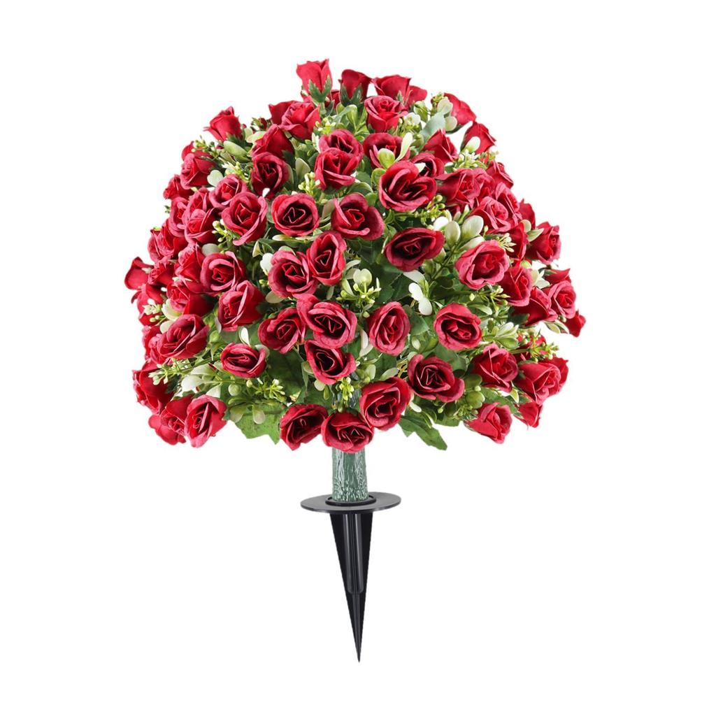 Fake Rose Plants with Layered Petals Artificial Greenery Shrubs Outdoor Indoor for Patio Porch Garden Floral Arrangements