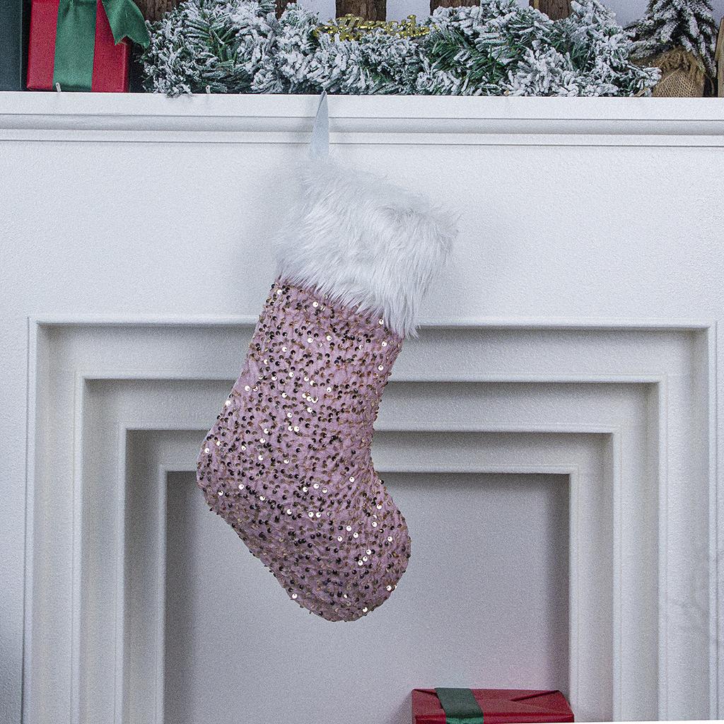 Christmas stocking festival decorations sequins 26-letter tree hangers gift bags socks hotel party supplies
