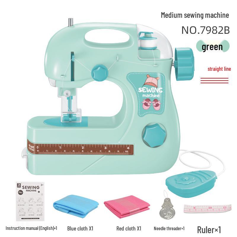 Electric Sewing Machine Toy for Kids: Mini Pretend Play Appliance for Girls, Kindergarten Fun, Parent-Child Handmade Activity