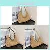 Retro Woven Tote Bag For Women Large Capacity Beach Shoulder Handbag With Magnet Closure
