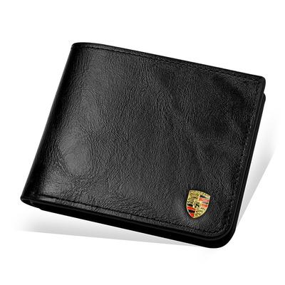 Leder Portemonnaie Auto Metall Logo Kreditkarte Münzen Aufbewahrung Geldbörsen Für Porsche 911 Cayenne Carrera-GT 928 Panamera Boxster Macan 918