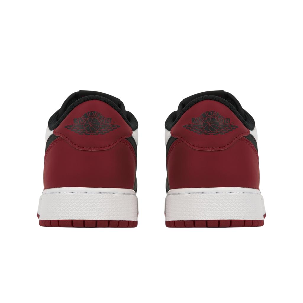 Baskets Air Jordan 1 Retro Low OG GS Black Toe Enfants Blanc Rouge Varsity CZ0858-106