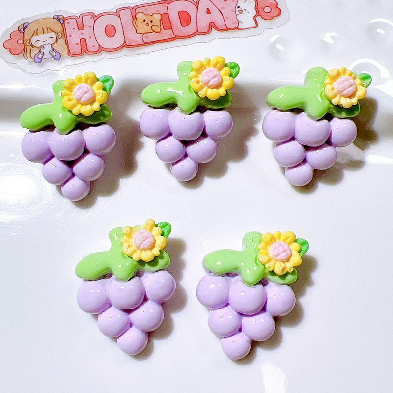 10Pcs New Cute Watermelon, Strawberry, Grape, Cherry Fruit Flat Back Resin Scrapbooking DIY Jewelry Craft Decoration Accessorie
