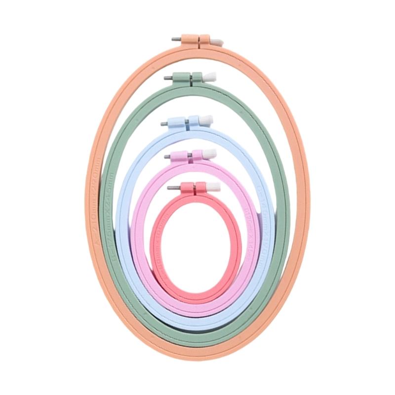 

5 шт. Пяльцы овальной формы с пружинным зажимом, регулируемые пяльцы для вышивания, пяльцы для вышивания, шитья 1