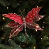 Mesh Dragonfly Christmas Flower Double Simulation Artificial Christmas Decorations Exquisite Sequins Glitter