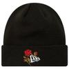 New Era Rose Icon Cuff Knit Beanie Hat, Unisex Black Cap