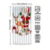 Tu Christmas Shower Curtain Santa Claus Reindeer Holiday Festive Bathroom Decor Xmas Pattern Waterproof Home Textile Gift
