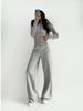Women's Winter High Waist Velvet Lined Straight Leg Sweatpants