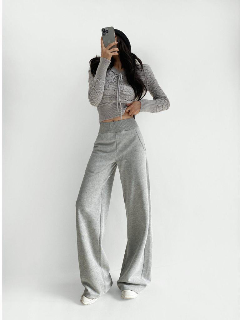 Women's Winter High Waist Velvet Lined Straight Leg Sweatpants