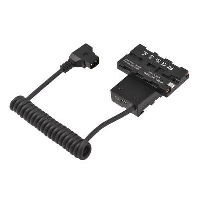 Dual-Sided F550 NP-F Dummy Battery Cross-Shaped To D-Tap Power Cable with 5-12V Type-C Output for