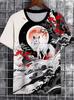 Men's T-Shirt Japanese Style Samurai Pattern Printed Casual O-Neck Loose Street Short Sleeved Tees Tops Male Oversized T Shirt