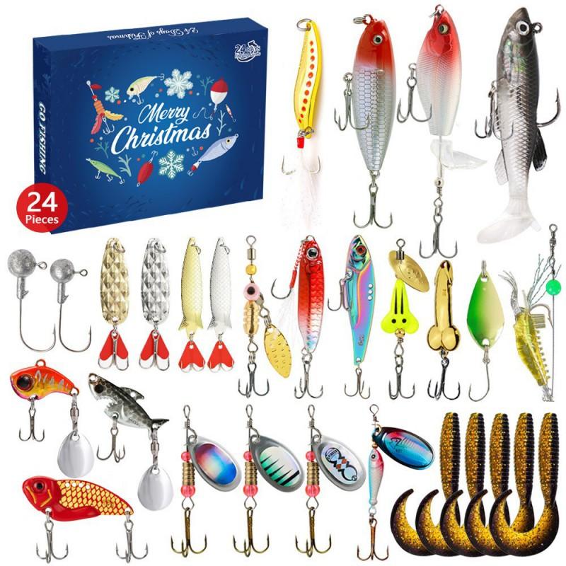24pcs Fishing Lure Set 03 Iron Plate Spoon Bait Pencil Soft Gift