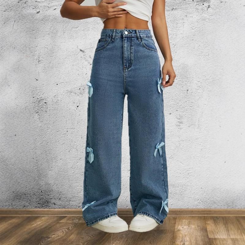 

Butterfly Jeans Hot Washed High-rise Straight Denim Pants Women s M темно-синий