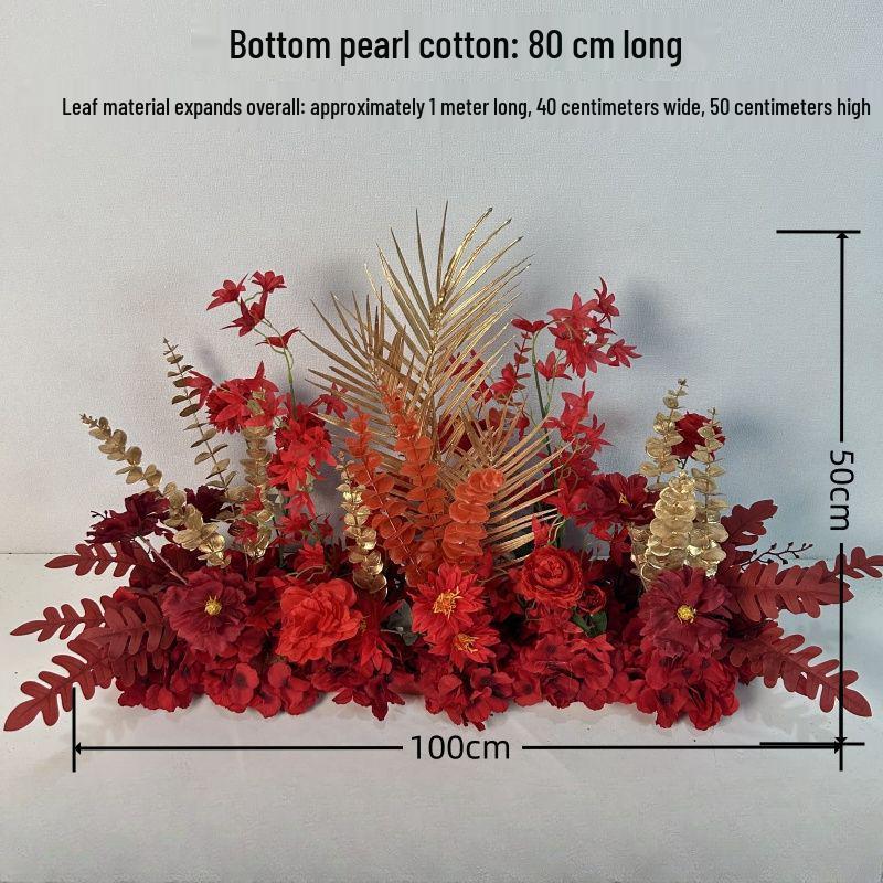 Mori Style Wedding Aisle Flower Row - Artificial Floral Decoration for T-Stage & Background