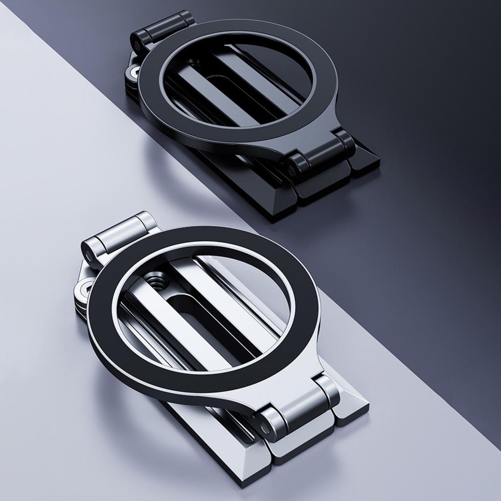 Magnetic Phone Stand Aluminum Alloy Desk Holder for Cell Phone Video Recording Travel Portable Foldable Tripod Adjustable Angle Phone Mount