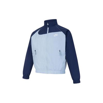 Sportswear Amplify Farbblock Buchstaben Logo Stehkragen Reißverschluss Lässige Langarmjacke Kinderjacken Hell-Armee-Blau FN9134-440