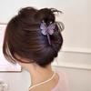 1PC Elegant Fringed Grab Clip, Temperament Hair Accessories, Butterfly-shaped Imitation Rhinestone Half-tie Grab Clip