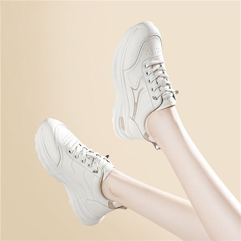 Little white shoes heightened thick-soled casual daily new outer wear sports shoes soft soles not tired feet dad shoes women's shoes