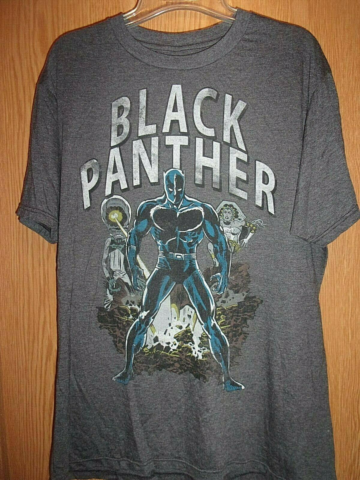 Comic Book Black Panther t shirt gray L S разноцветный