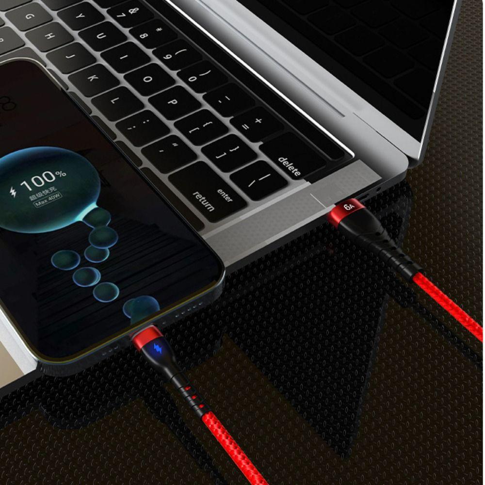 

Quick Charger Wire LED Indicator Nylon Data Cable Data Cord USB Type C Cable Fast Charging Cable