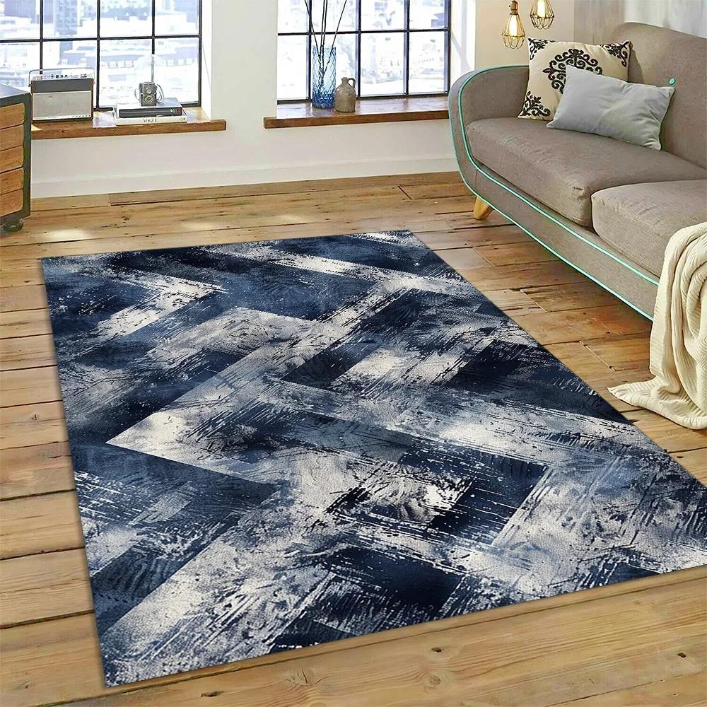 2025 New Style Bohemian Abstract Modern Art Geometry Carpet Rug for Living Room Bedroom Home Sofa Decoration,Non-slip Floor Mat