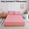 Color Mattress Solid Protector Pillowcase Bedspread Set Home Textile Accessories
