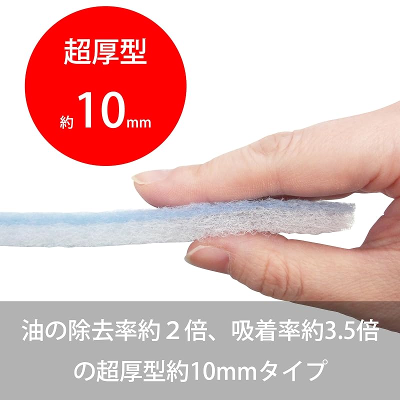 Towa Sangyo RS Range Hood Filter, Extra Thick 2-Layer, 3-Pack. Approximately 3.5 Times More Oil Absorbent, Approximately 2 Times More Oil Removal.