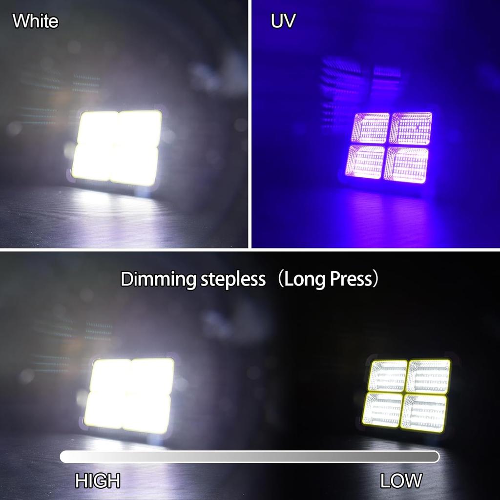 10000mAh UV-Arbeitslicht 10000LM 395nm Tragbares magnetisches Solar-Schwarzlicht für Glow-Partys, Welsfischen, Halloween