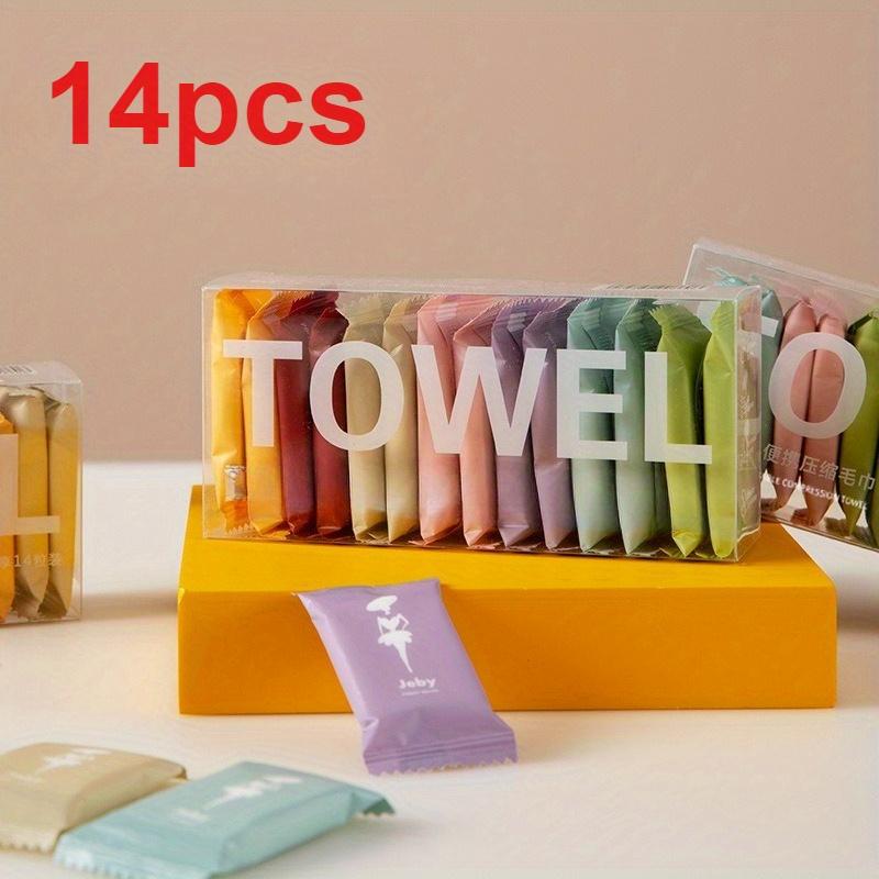 7pcs/14pcs of Compressed Towels, Disposable Travel Compressed Face Towels, Portable Thickened Cleansing Wipes.