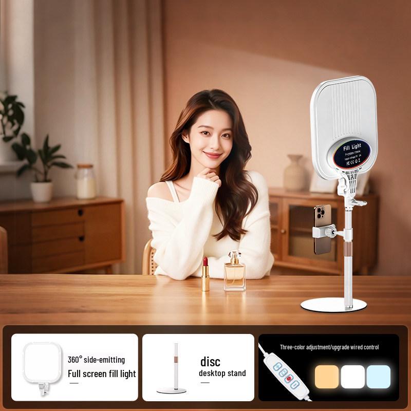 Live Streaming Soft Face Light with Desk and Floor Stand for Beauty and Photography