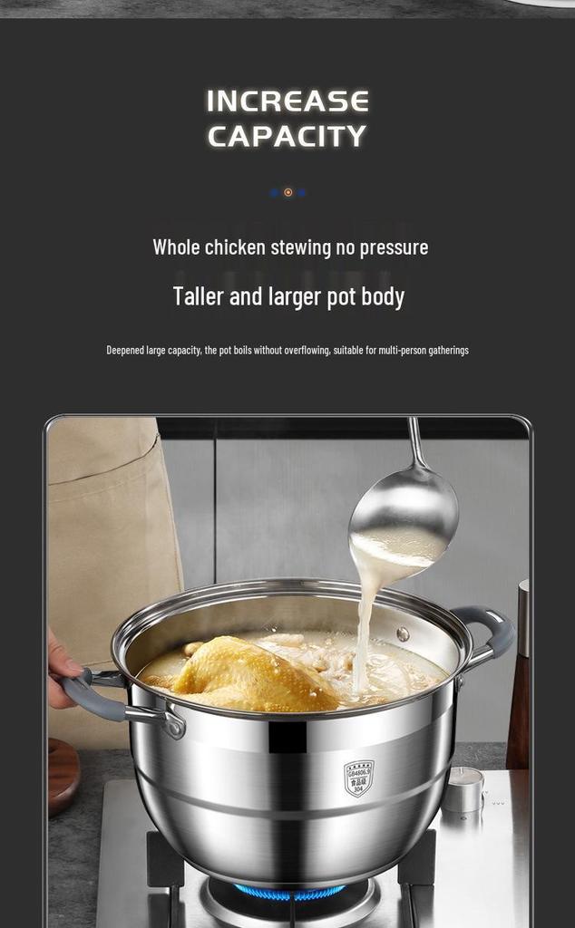 Large Capacity 304 Stainless Steel Steamer Pot with Thickened Multi-Layer Steaming Baskets for Household Use