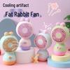 Portable Cute Macaron Color Rabbit Fan - Ideal for Students & Summer Festivals