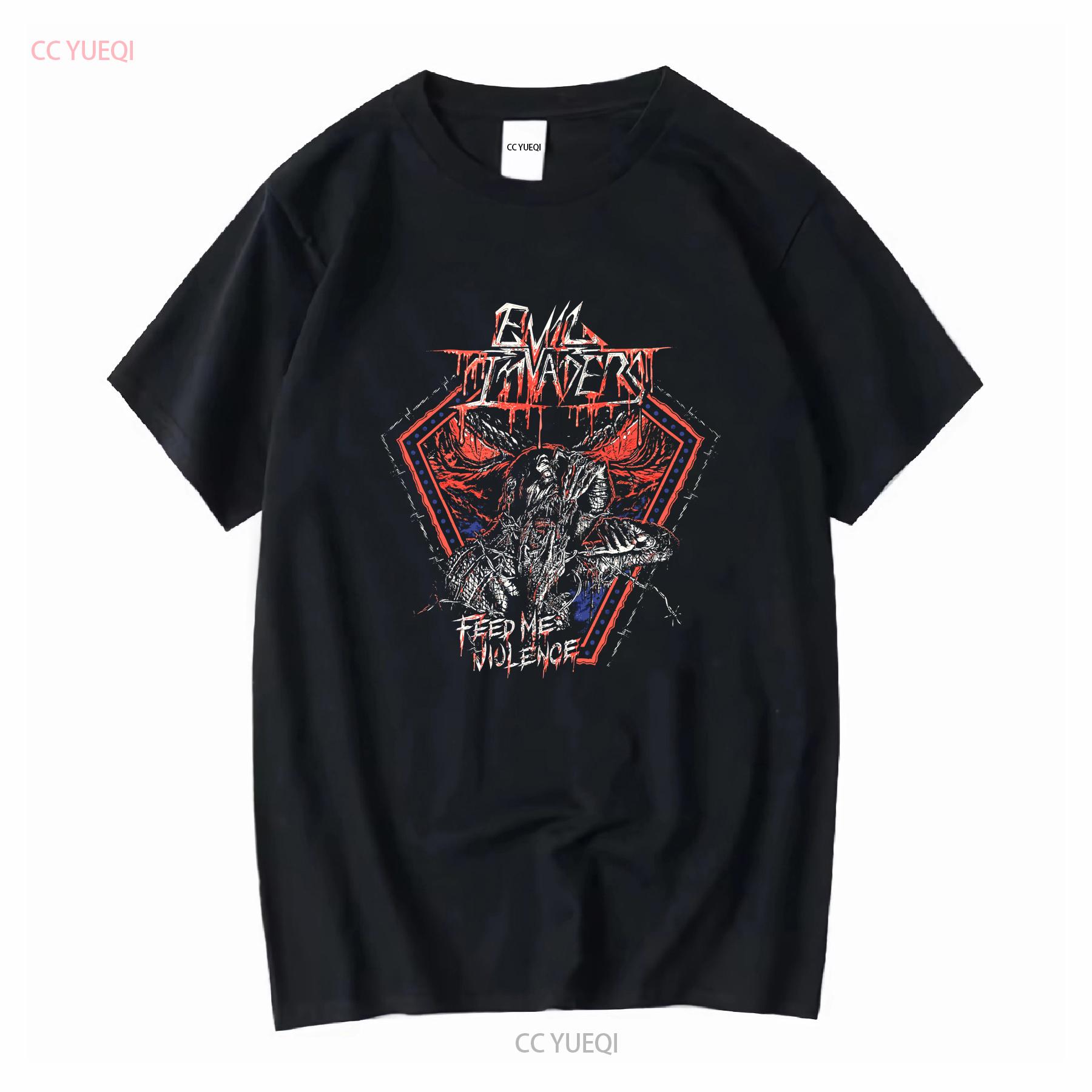 

EVIL INVADERS Feed Me Violence Speed Thrash Heavy Metal Band T Shirt Large long or short sleeves vintage Washed streetwear 4XL