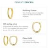 BAMOER Genuine Sterling Silver 925 Classic Oval Hoop Earrings for Women 2 Color Tiny Hypoallergenic Earrings Fine Jewelry