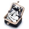 Neue Kleine Goldene Tasche Diamantring Schmucktasche Mini Ring Halskette Ohrringe Schmuckschatulle Münzbeutel Kleingeldbörse