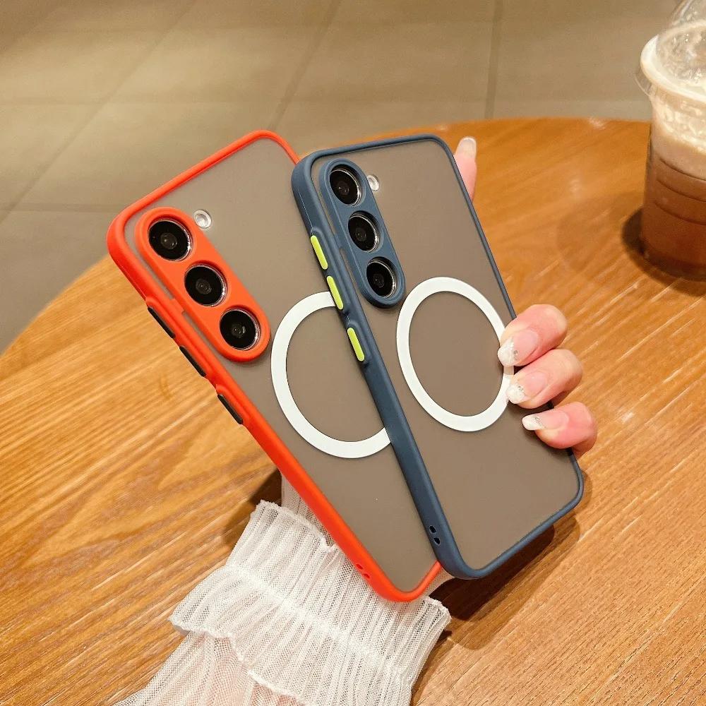 For Magsafe Phone Case For Samsung Galaxy S21 S20 FE S24 S23 S22 Plus Note 20 Ultra A54 A53 A52s A52 A34 A33 A14 A13 5G Cover