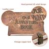 180Pages DIY Travel Photo Album Scrapbook Our Adventure Book Embossed Leather Retro Hard Cover Anniversary Album Creative Gift