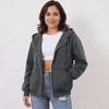 Women's Off Shoulder Zipper Hoodie Sweatshirt  Fashion Clothing Casual Jacket